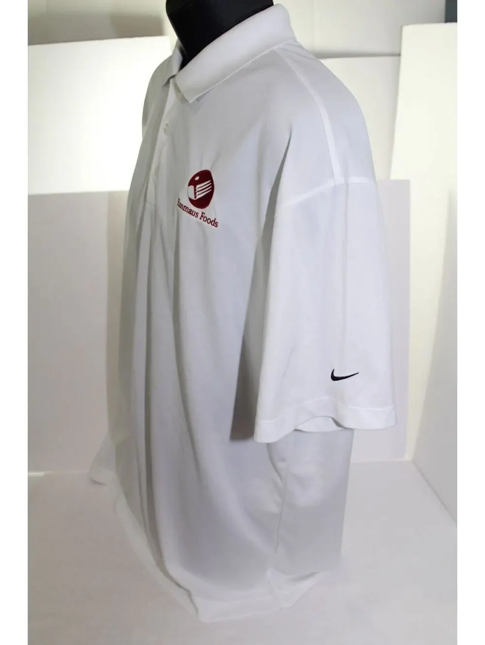 Emmaus Foods The Path To Great Food Nike Golf Dri Fit White Polo Shirt Mens XL